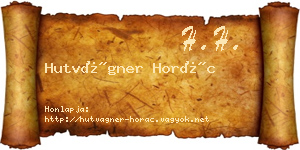 Hutvágner Horác névjegykártya